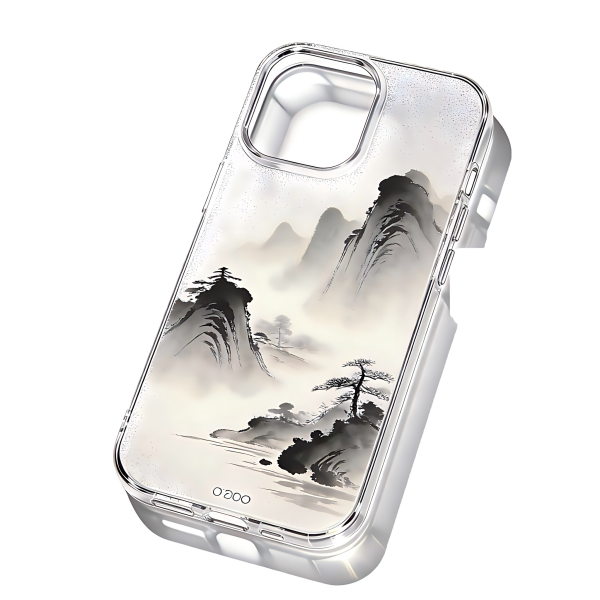 Ink Wash Mountain Landscape Clear Phone Case