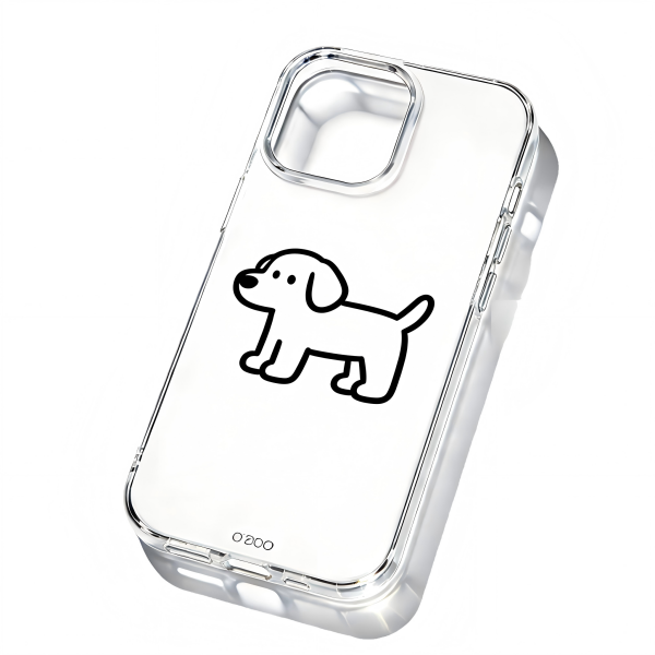 Cute Dog Line Art Clear Phone Case