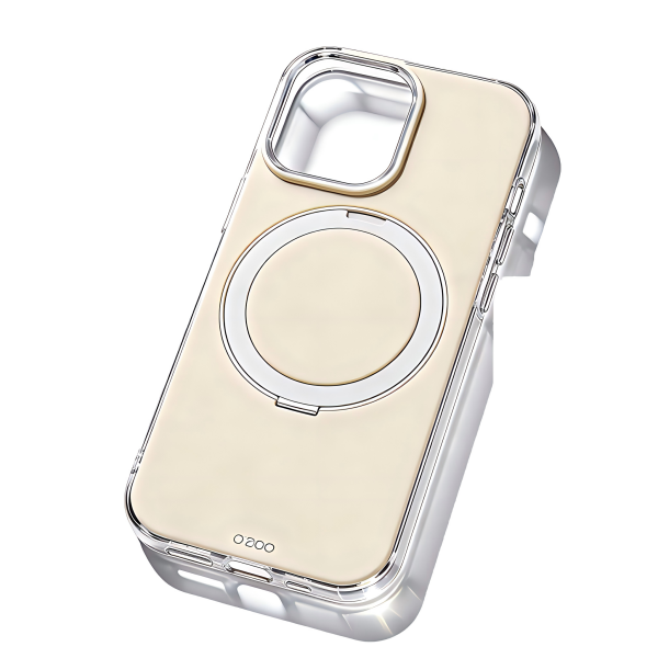 Beige Magnetic Ring Stand Phone Case