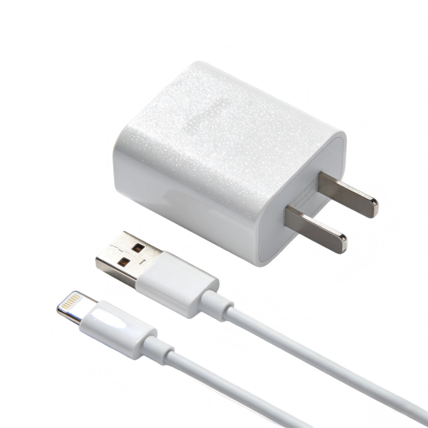 Shimmering USB-A Wall Charger with Lightning Cable Combo