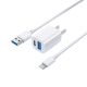 Dual-Port USB-A + Type-C Wall Charger with Two Lightning Cables Set